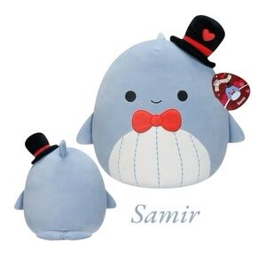 Squishmallows Samir The Whale Blue and Red Stuffed Animal